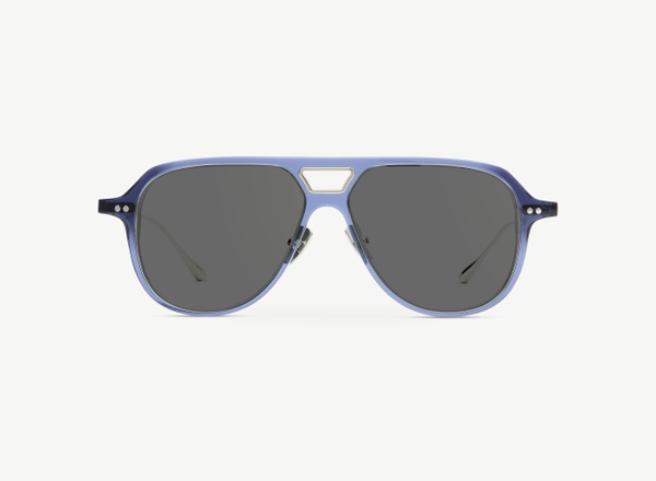 Front view of a pair of eyeglasses called the Aviator in Midnight