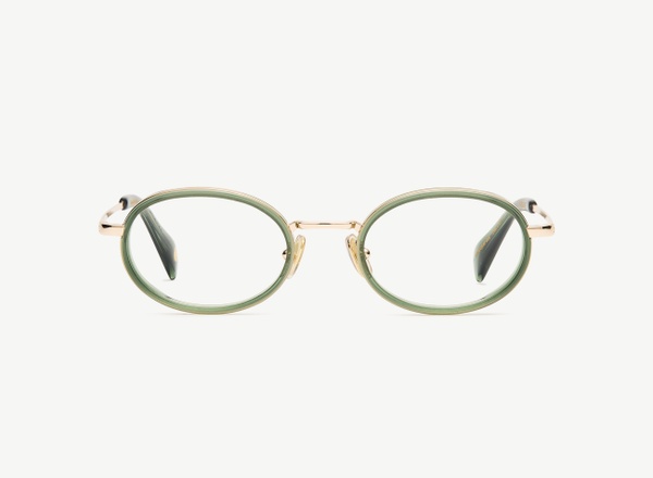 Front view of a pair of eyeglasses called the Vogue in Jade