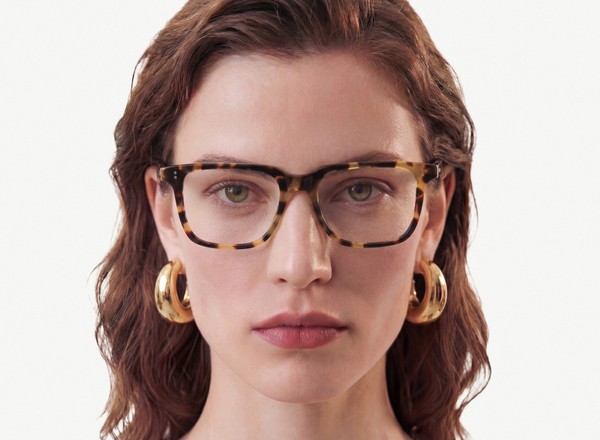 Front view of a pair of eyeglasses called the Leader in Turtle