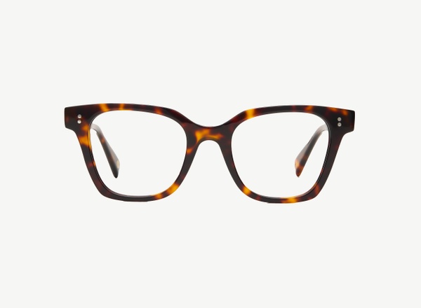 Front view of a pair of eyeglasses called the Lecturer in Tortoise