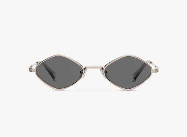 Front view of a pair of eyeglasses called the Trinity in Gunmetal