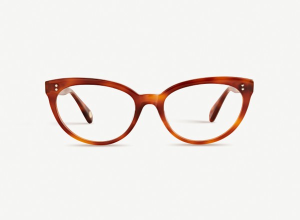 Front view of a pair of eyeglasses called the Idol in Amber