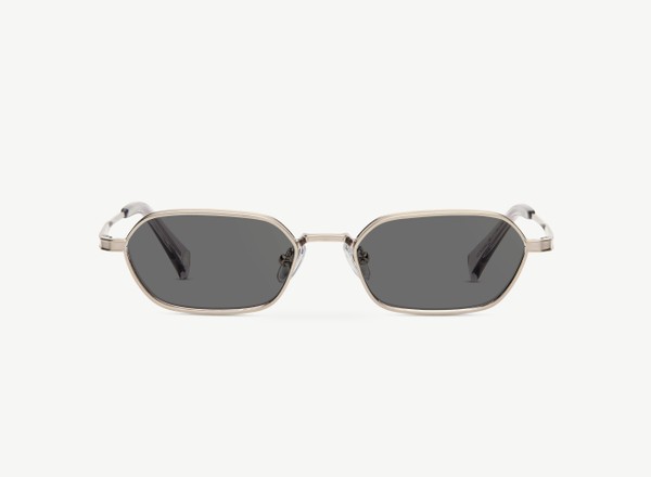 Front view of a pair of eyeglasses called the Agent in Gunmetal