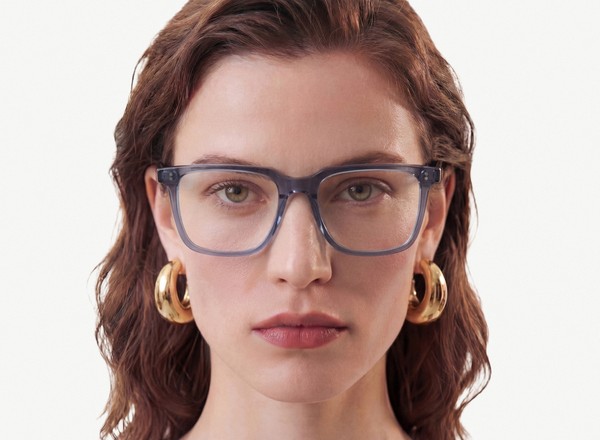 Front view of a pair of eyeglasses called the Leader in Midnight