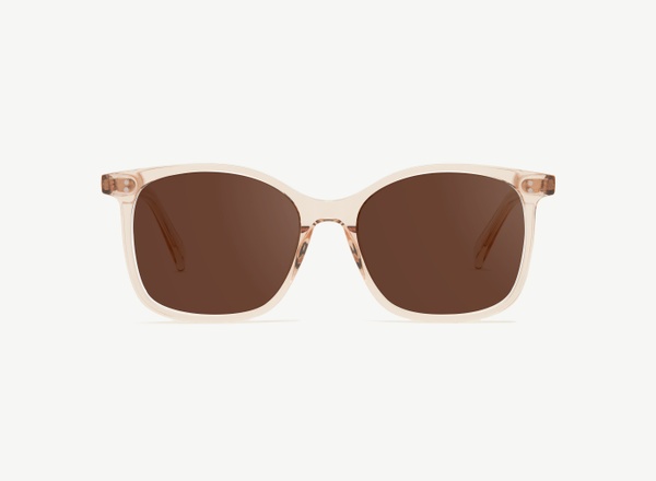 Front view of a pair of eyeglasses called the Saviour in Nude