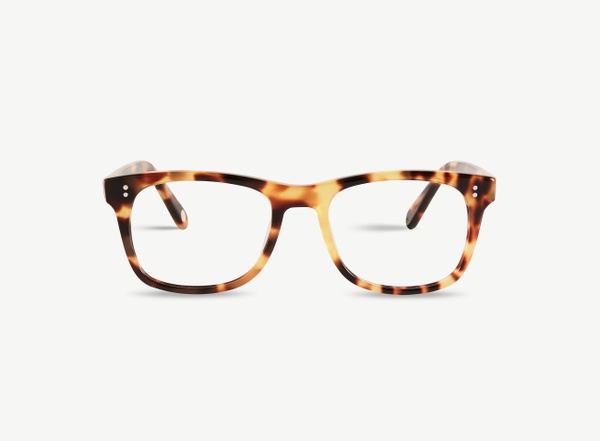Front view of a pair of eyeglasses called the Founder in Camel