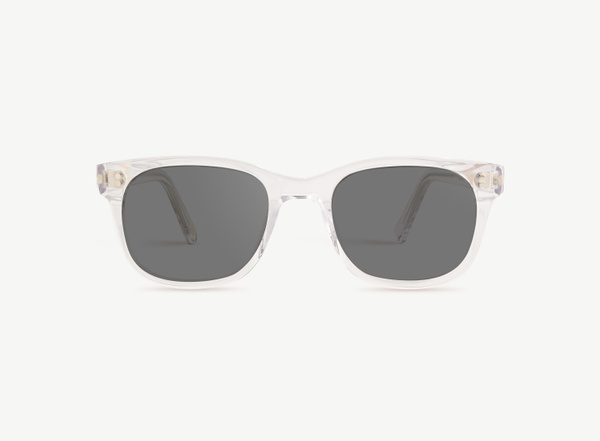 Front view of a pair of eyeglasses called the Creator in Crystal