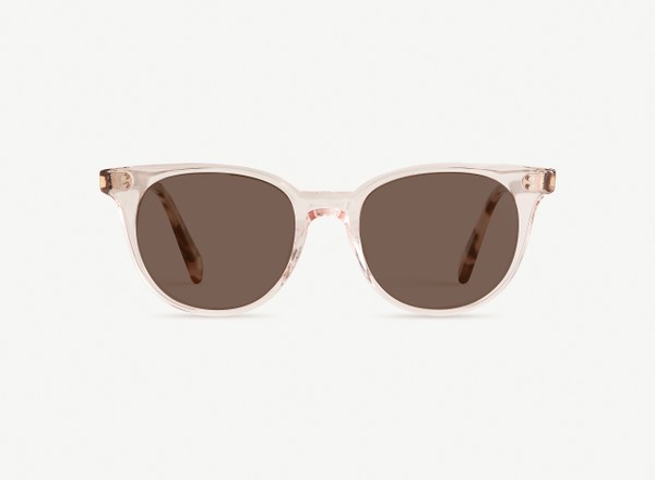 Front view of a pair of eyeglasses called the Aesthete in Rose