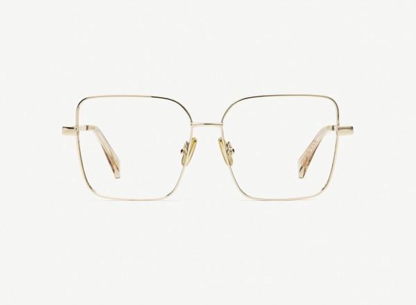 Front view of a pair of eyeglasses called the Writer in Gold