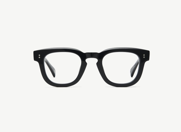 Front view of a pair of eyeglasses called the Romeo in Black