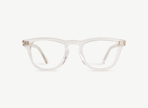 Front view of a pair of eyeglasses called the Pianist in Crystal