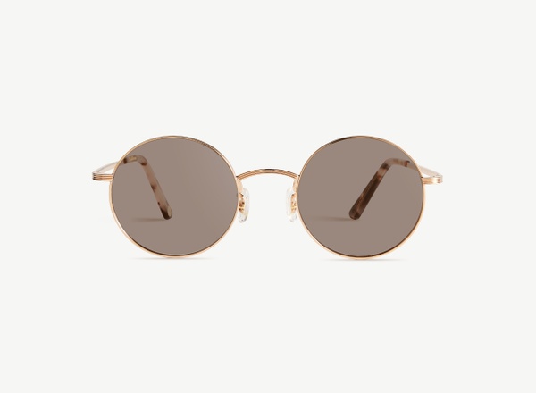 Front view of a pair of eyeglasses called the Stargazer in Rose Gold