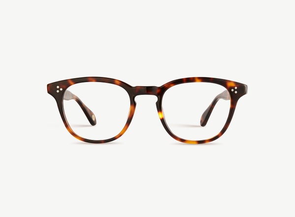 Front view of a pair of eyeglasses called the Believer in Tortoise