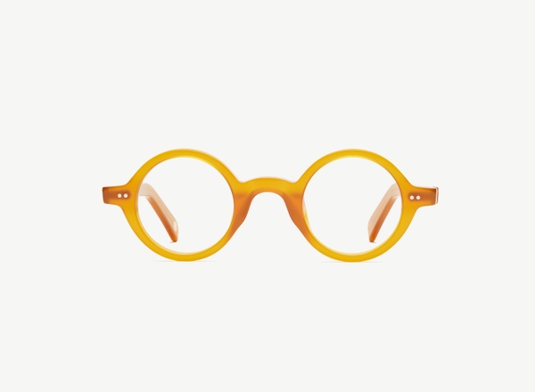 Front view of a pair of eyeglasses called the Poet in Marigold