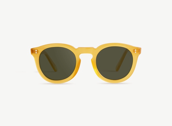 Front view of a pair of eyeglasses called the Charmer in Sunflower
