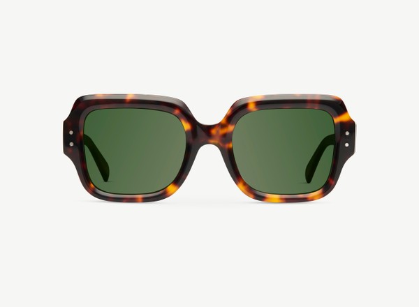 Front view of a pair of eyeglasses called the Provocateur in Tortoise