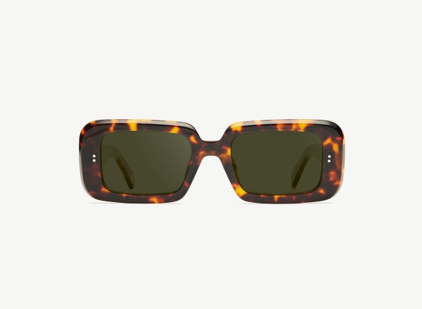 Front view of a pair of eyeglasses called the Boss in Tortoise