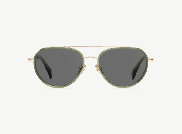 Front view of a pair of eyeglasses called the Voyager in Jade
