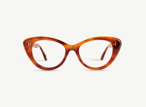 Front view of a pair of eyeglasses called the Icon in Amber