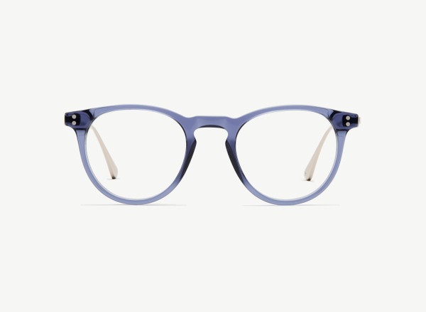 Front view of a pair of eyeglasses called the Mediator in Midnight