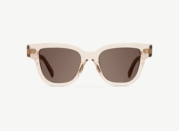 Front view of a pair of eyeglasses called the Singer in Nude