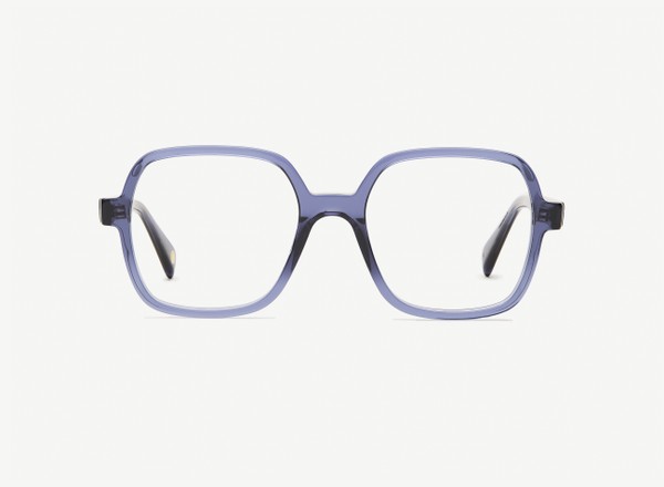 Front view of a pair of eyeglasses called the Reporter in Midnight