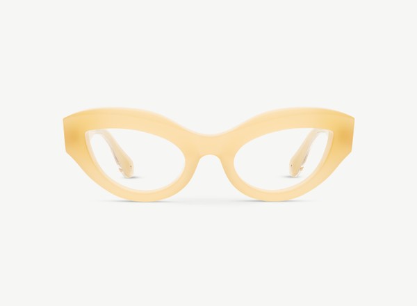Front view of a pair of eyeglasses called the Mona in Dune