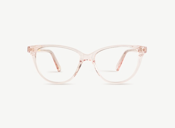 Front view of a pair of eyeglasses called the Cutie in Soda
