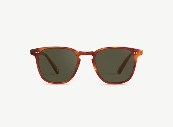 Front view of a pair of eyeglasses called the Architect in Amber