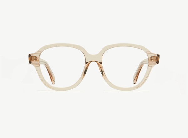 Front view of a pair of eyeglasses called the Altruist in Nude