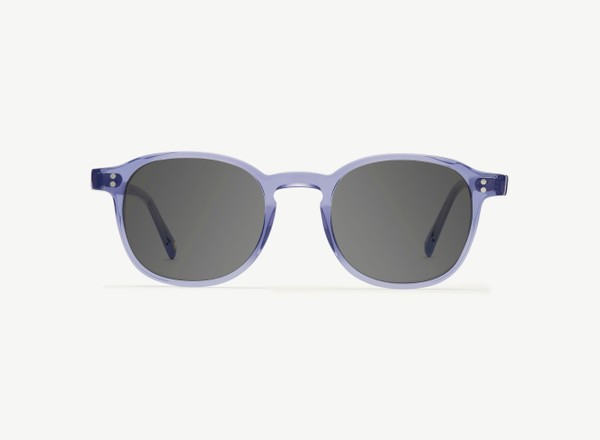Front view of a pair of eyeglasses called the Idealist in Denim