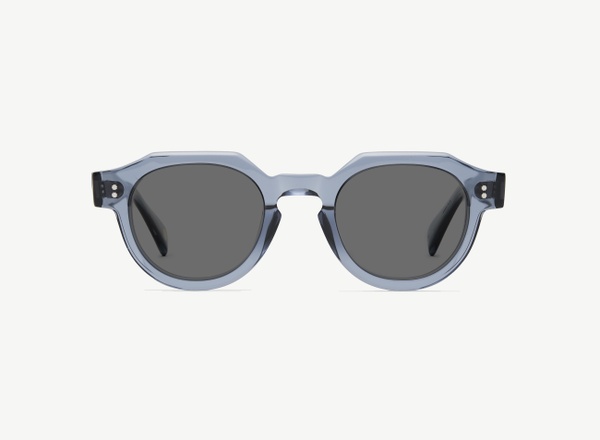 Front view of a pair of eyeglasses called the Pathfinder in Denim