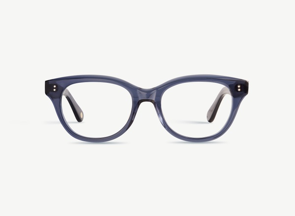 Front view of a pair of eyeglasses called the Soulmate in Midnight