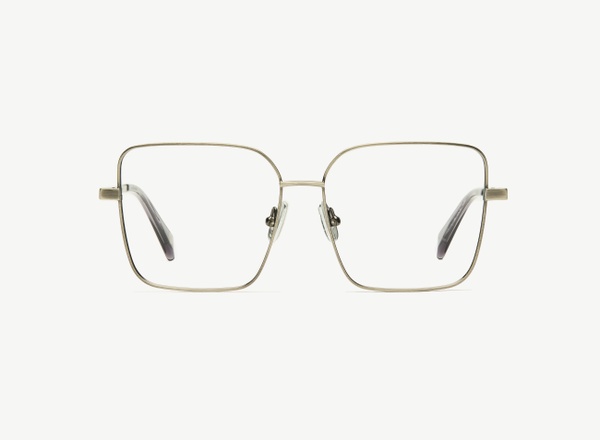 Front view of a pair of eyeglasses called the Writer in Gunmetal