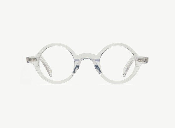 Front view of a pair of eyeglasses called the Poet in Crystal