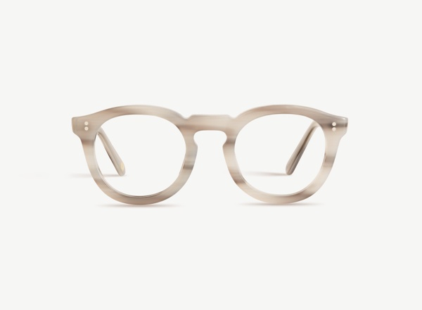 Front view of a pair of eyeglasses called the Charmer in Slate