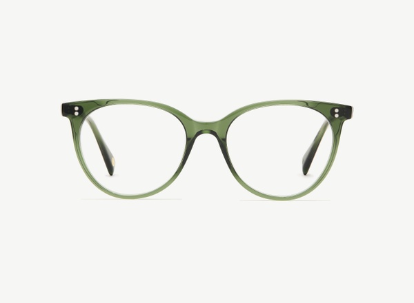 Front view of a pair of eyeglasses called the Perfumer in Jade