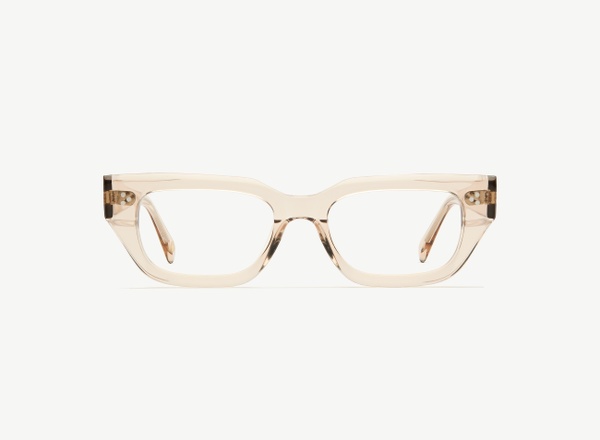 Front view of a pair of eyeglasses called the Publicist in Nude