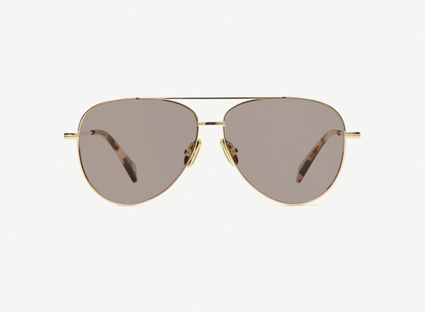 Front view of a pair of eyeglasses called the Soldier in Rose Gold