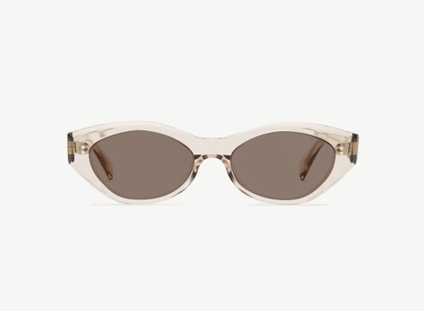 Front view of a pair of eyeglasses called the Luna in Nude