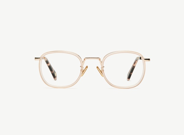 Front view of a pair of eyeglasses called the Diplomat in Rose