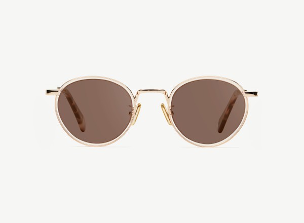 Front view of a pair of eyeglasses called the Author in Rose