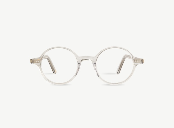 Front view of a pair of eyeglasses called the Visionary in Smoke