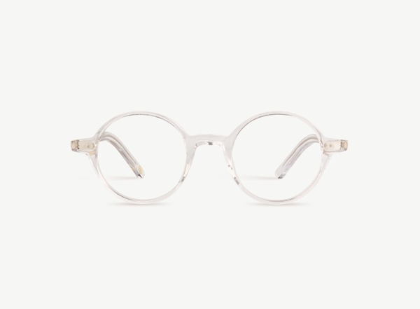 Front view of a pair of eyeglasses called the Visionary in Crystal