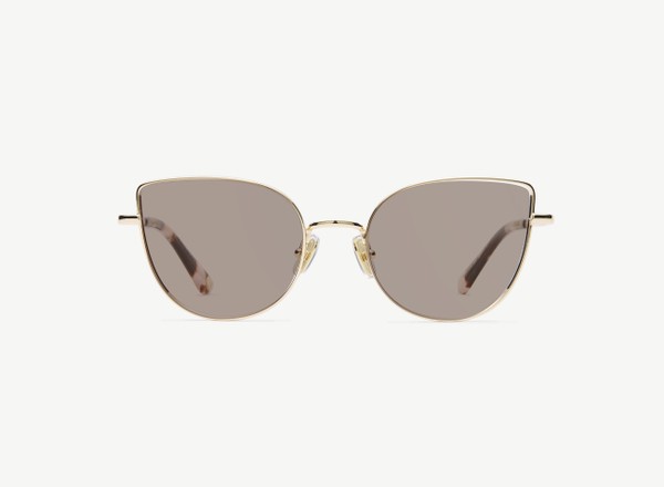 Front view of a pair of eyeglasses called the Charm in Rose Gold