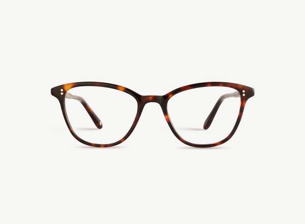 Front view of a pair of eyeglasses called the Dancer in Tortoise