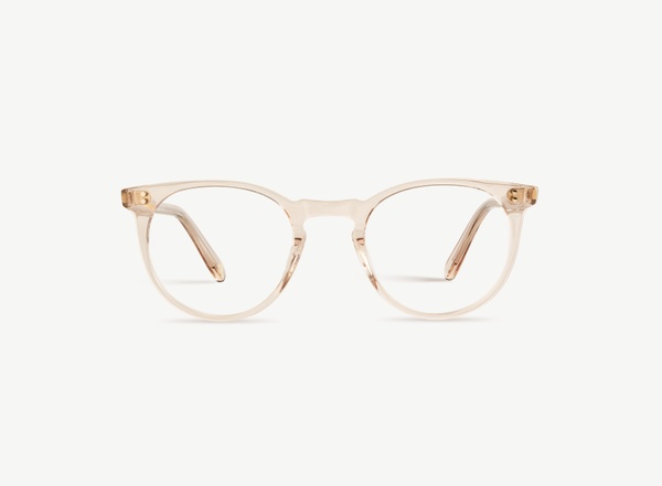 Front view of a pair of eyeglasses called the Parisian in Nude