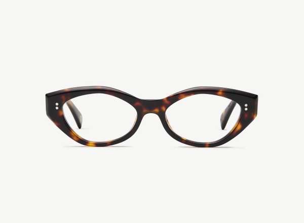 Front view of a pair of eyeglasses called the Luna in Tortoise