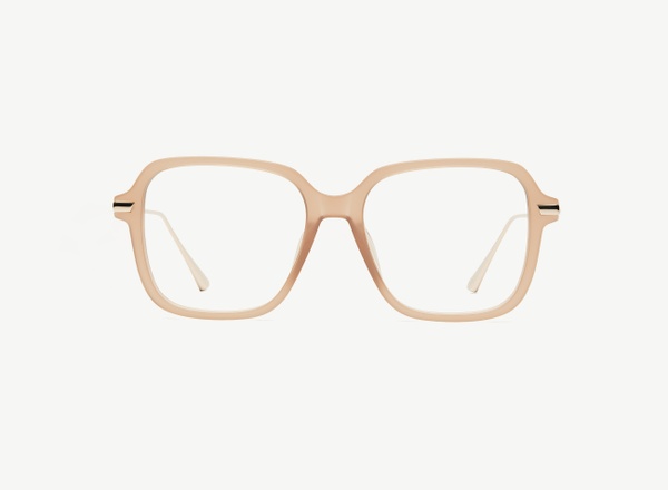 Front view of a pair of eyeglasses called the Lover in Hazelnut