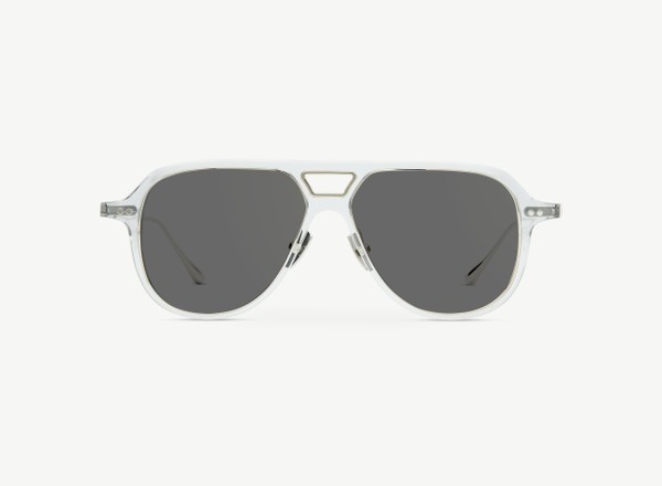 Front view of a pair of eyeglasses called the Aviator in Smoke